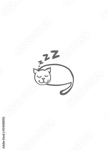 chat dort dessin zzz