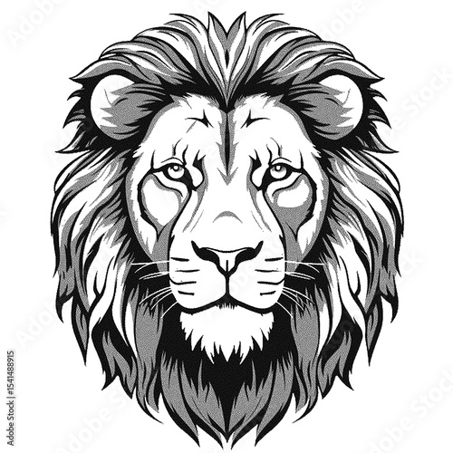 Majestic lions head, a powerful high detailed sketch art