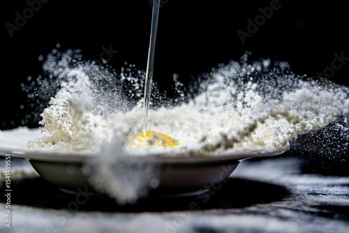 Dynamic Flour Splash in Baking Preparation