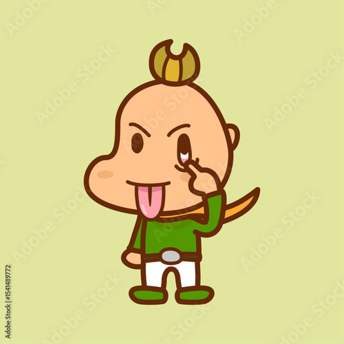 あっかんべーをする男の子のイラスト／Boy making a tongue-out