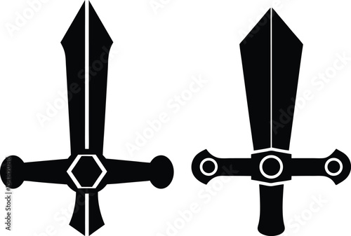 Two stylized black swords for game design or fantasy art.
