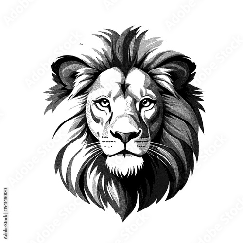 Majestic lions head, a powerful high detailed sketch art