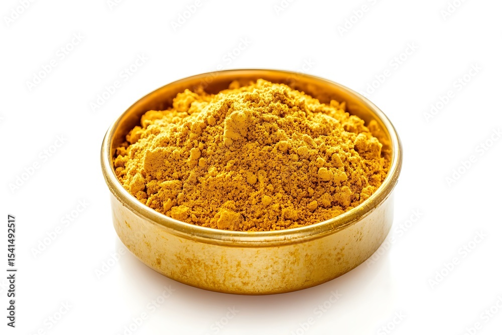 Golden Turmeric Powder in a Brass Bowl a vibrant spice for cooking and health benefits Golden Turmeric Powder in a Brass Bowl a vibrant spice for cooking and health benefits