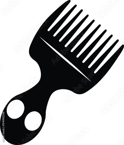 Happy Hair Pick Black Silhouette of a Comb with a Smiling Face