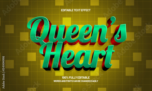 queens's heart editable text effect with a king and crown text style
