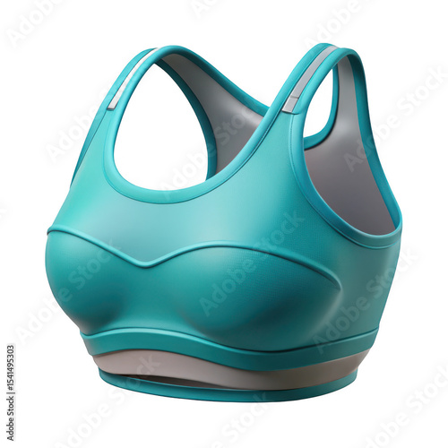 Turquoise sports bra isolated on transparent background