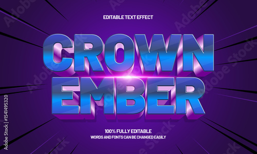 crown ember editable text effect with a king and crown text style