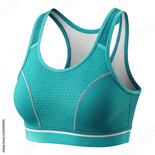 Turquoise sports bra isolated on transparent background