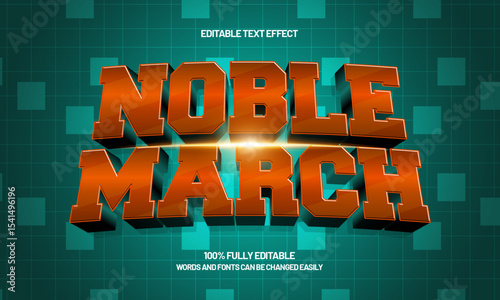 noble march editable text effect with a king and crown text style