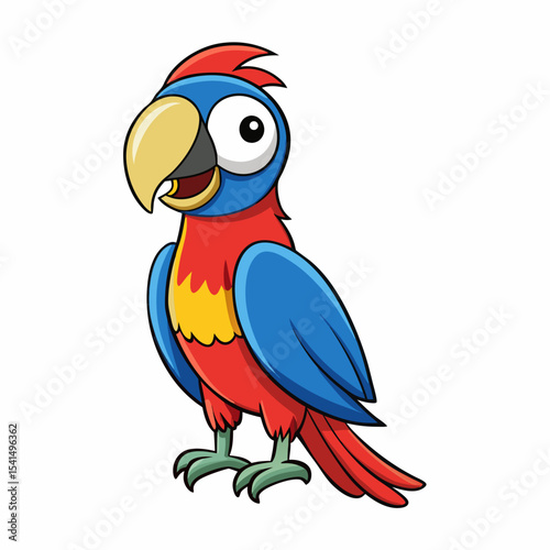 bird, parrot, animal, cartoon, macaw, vector, tropical, illustration, nature, blue, ara, beak, yellow, isolated, branch, wing, cute, tree, feather, red, colorful, pet, wildlife, exotic, zoo