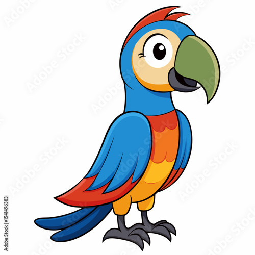 bird, parrot, animal, cartoon, macaw, vector, illustration, tropical, nature, beak, blue, yellow, isolated, feather, ara, tree, branch, wildlife, cute, red, exotic, green, parakeet, colorful, wing