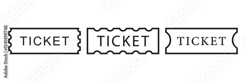 Ticket set icon vector illustration in flat style .Event ticket simple icon set. Outline ticket icon graphic and web design.