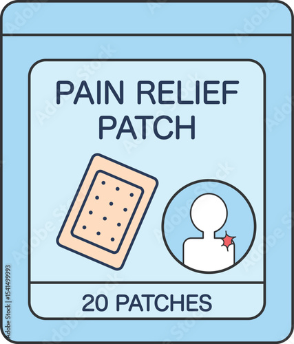 Pain Relief Patch Package Illustration – Shoulder Pain