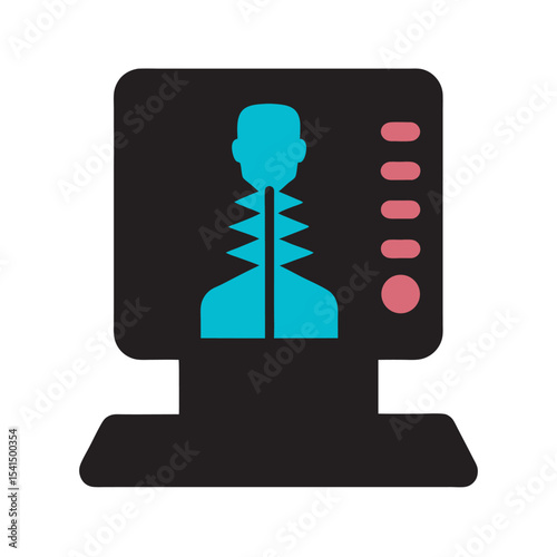 Digital Twin Spine Implant Silhouette Vector Graphic
