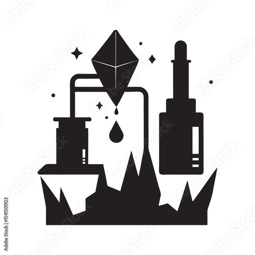 Deep Space Ore Processor Silhouette Vector Graphic