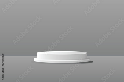 Minimal Cylindrical Podium Display Mockup – Vector Illustration