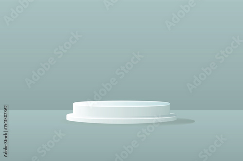 Minimal Cylindrical Podium Display Mockup – Vector Illustration