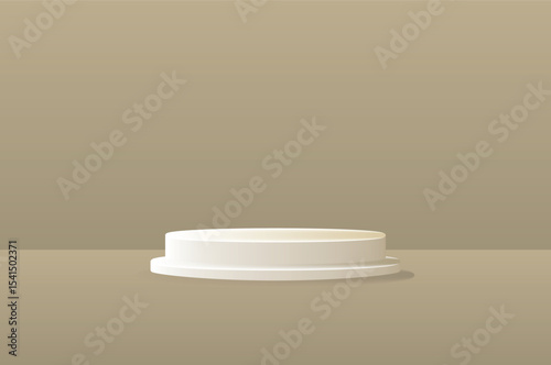 Minimal Cylindrical Podium Display Mockup – Vector Illustration