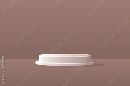 Minimal Cylindrical Podium Display Mockup – Vector Illustration