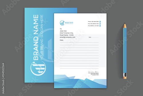 tow side corporate shape modern Gradient luxury Letterhead Design 