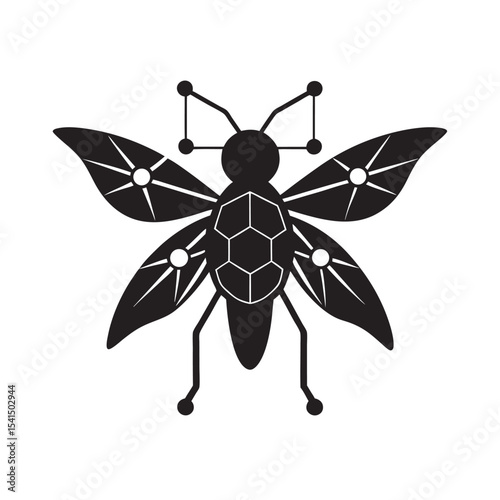 Artificial Intelligence Ecosystem Drone Pollinator Vector Design