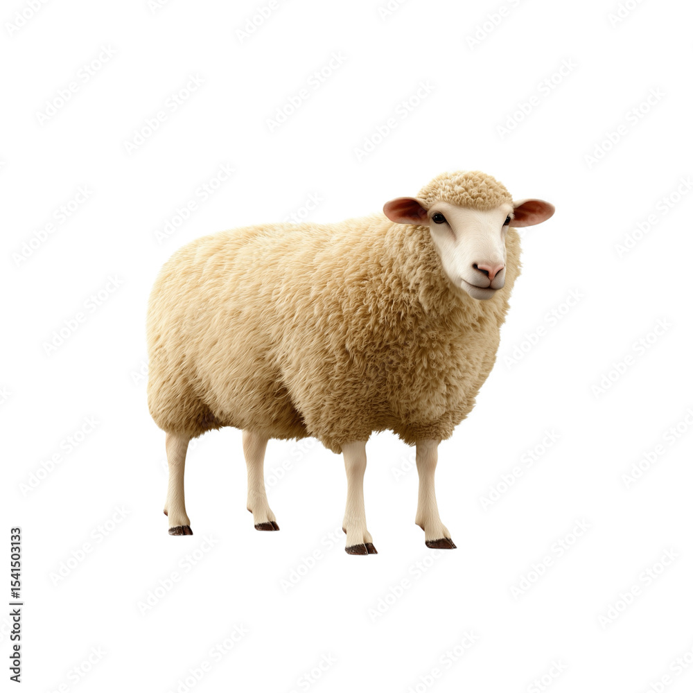 Fototapeta premium sheep isolated on white or transparent background 