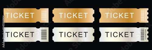 Ticket icon set. Tickets or Coupons symbol. 