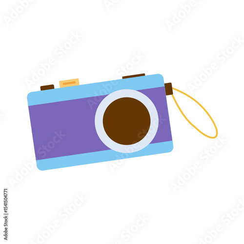 Colorful digital camera on a white background ready for capturing special moments in various settings and activities