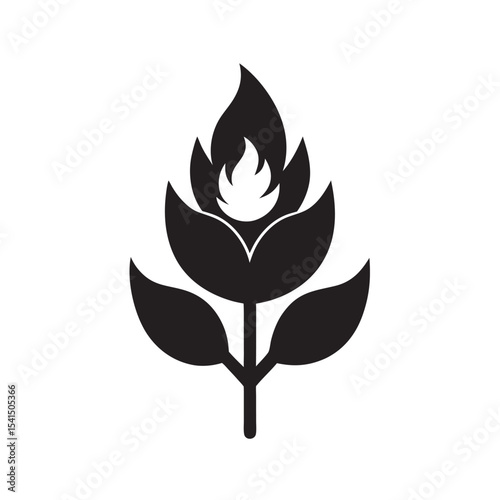 Fire Adaptive Plant Silhouette Vector Design