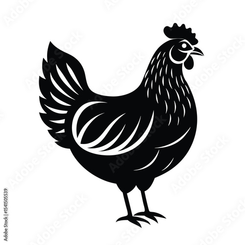 rooster silhouette Vector icon isolated on white background