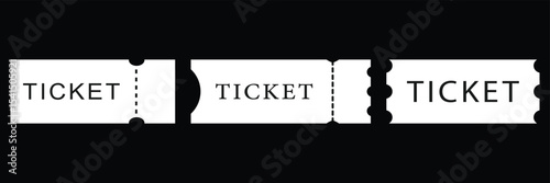 Ticket icon set. Tickets or Coupons symbol. 