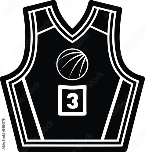 Jersey With Basketball Number Shadow
