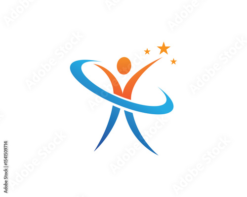 Human character logo sign