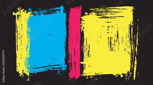 Brushstrokes vibrant splash color against canvas create abstract design