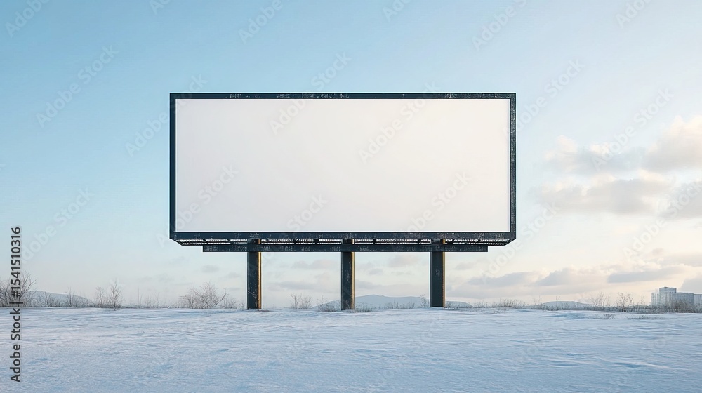 Obraz premium A blank billboard in a white space, ready for advertisement 