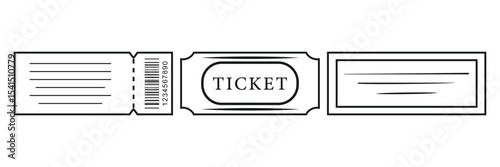 Ticket icon set. Tickets or Coupons symbol. 