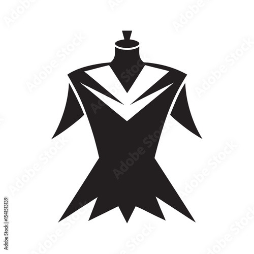 Digital Couture Hologram Dress Silhouette Vector Design