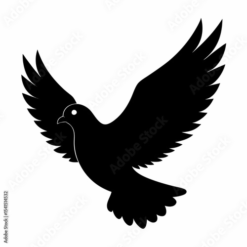 Black Flying Dove Bird Silhouette

