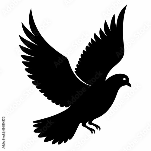 Black Flying Dove Bird Silhouette

