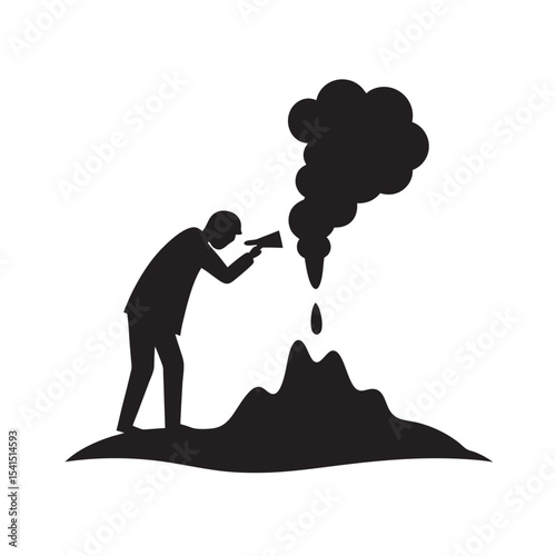 Deep Ocean Thermal Vent Harvester Silhouette Art