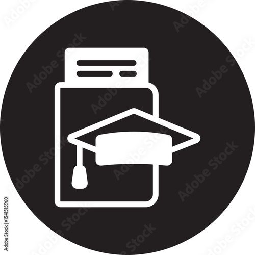 Student visa glyph icon