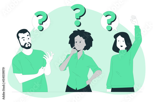 People asking questions concept illustration