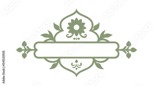 Elegant Green Vintage Floral Frame Ornament