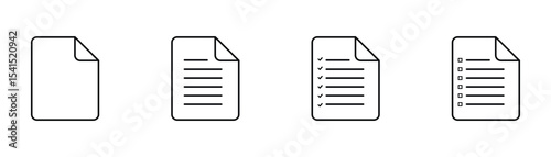 Document icon vector isolated on white background.