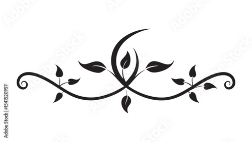 Decorative Swirl Divider with Crescent Moon Motif