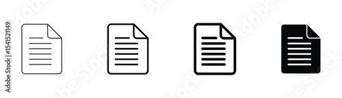 Document icon vector isolated on white background.
