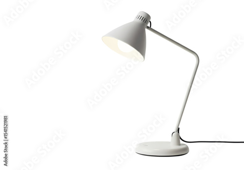 White Desk Lamp isolated on transparent baackground