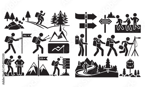 hiker mountain climber adventure silhouette