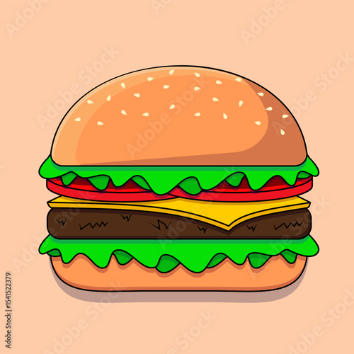 Vector illustration of a hamburger