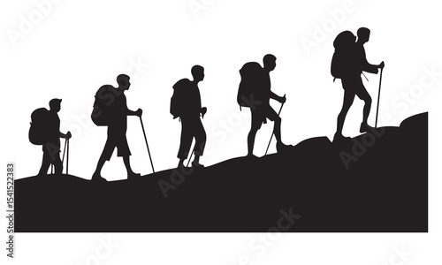 hiker mountain climber adventure silhouette